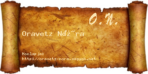 Oravetz Nóra névjegykártya